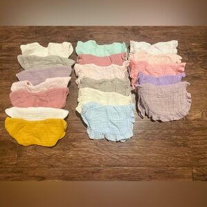 Colorful Baby girl Cotton muslin bibs